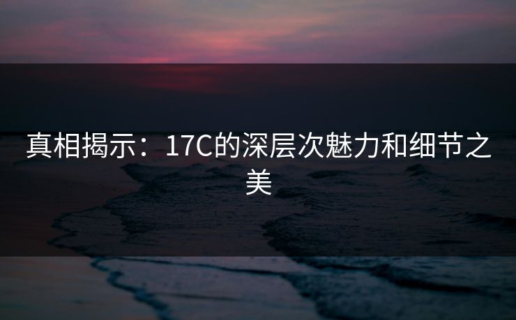 真相揭示：17C的深层次魅力和细节之美