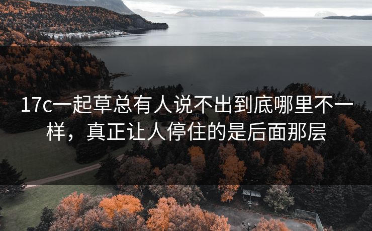 17c一起草总有人说不出到底哪里不一样，真正让人停住的是后面那层