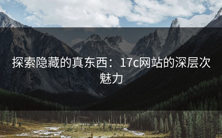 探索隐藏的真东西：17c网站的深层次魅力