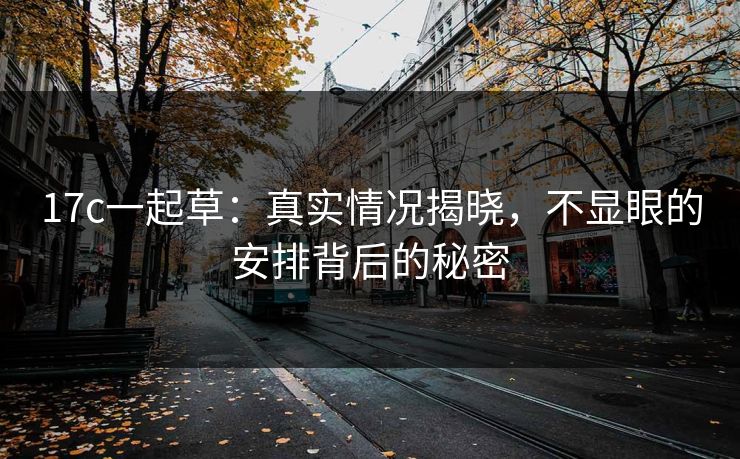 17c一起草：真实情况揭晓，不显眼的安排背后的秘密